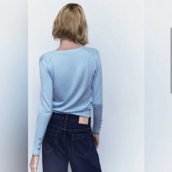 Zara V-Neck Cardigan with Embellished buttons - Picture 2 of 6